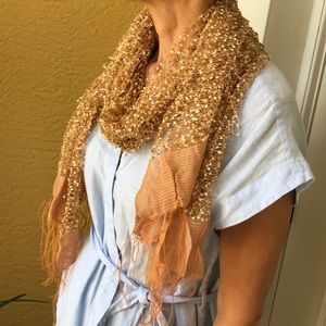 Women’s silk scarf with golden freckles